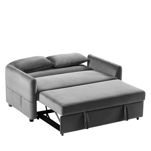 Hokku Designs Jerrin 57.1'' Velvet Sofa Bed, Sofa Sleeper, Convertible